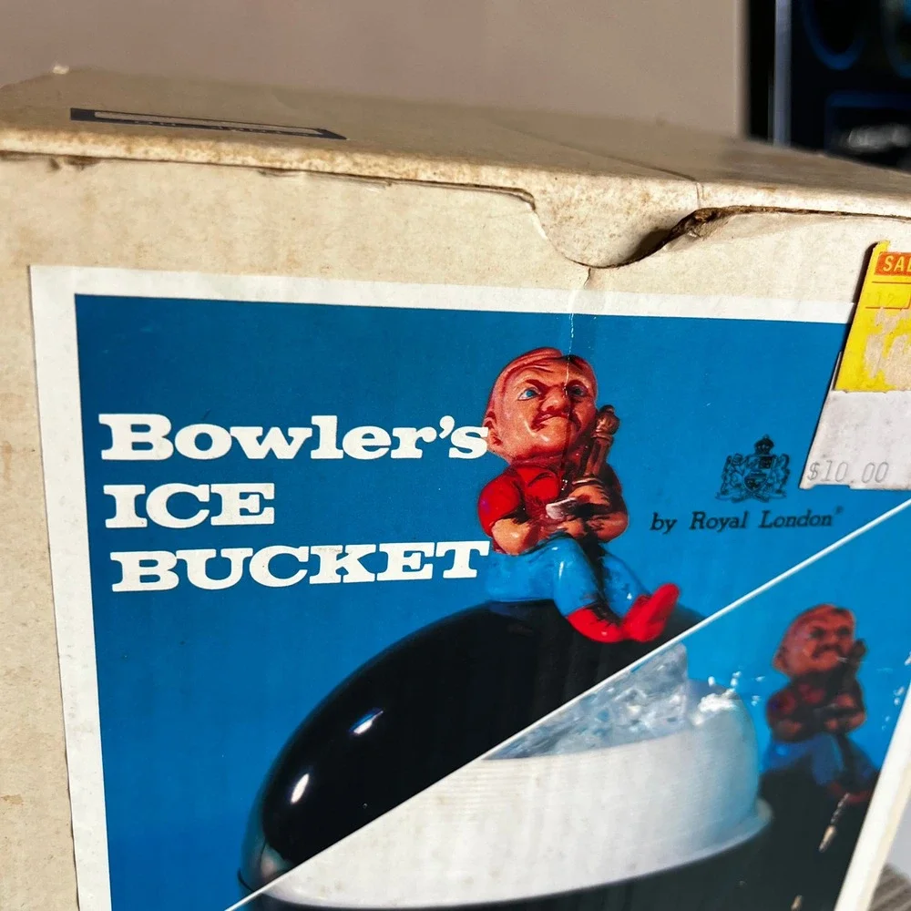 Vintage 1973 Royal London Bowler's Ice Bucket No. 248 Bowling Ball Japan Box